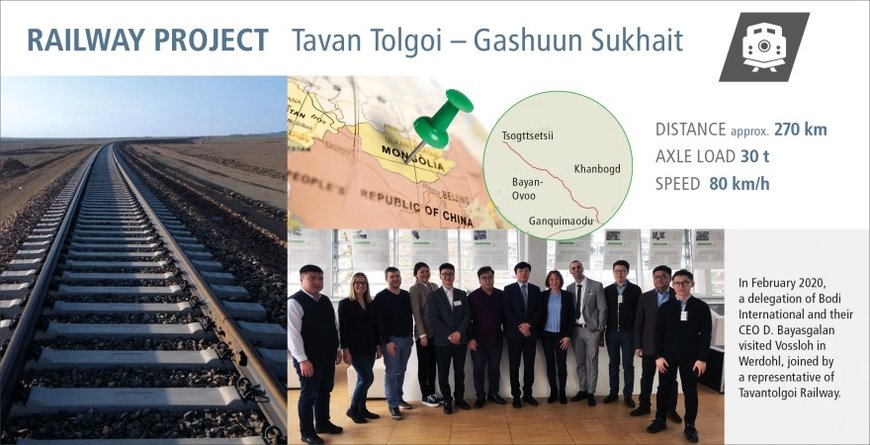 Vossloh rüstet neue Schwerlaststrecke in der Mongolei mit Befestigungssystemen aus